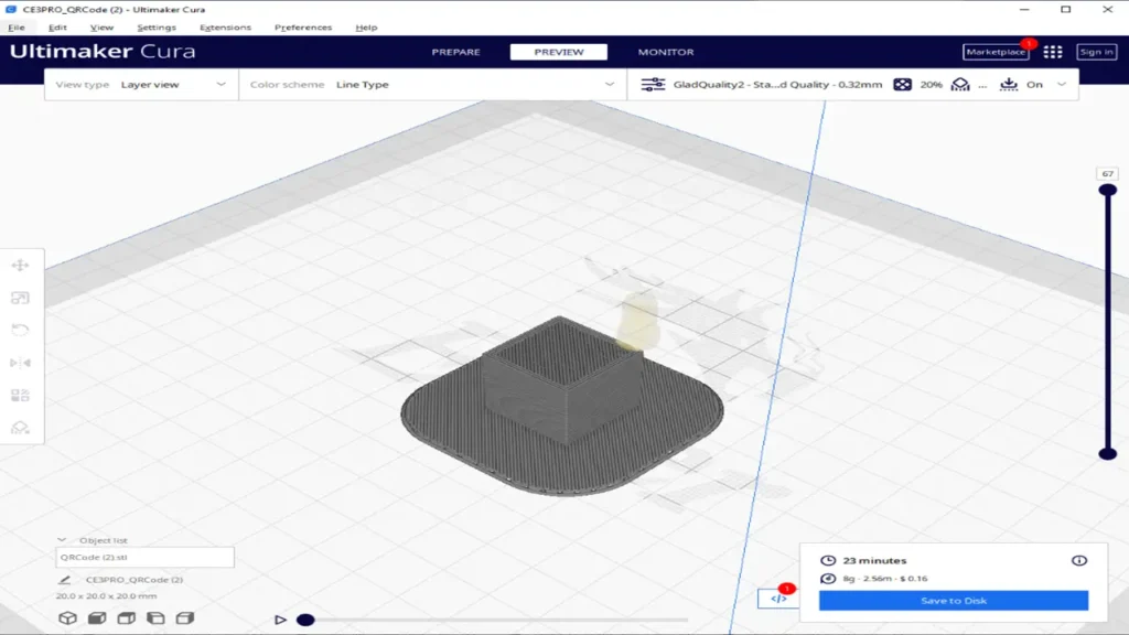 Cura slicer