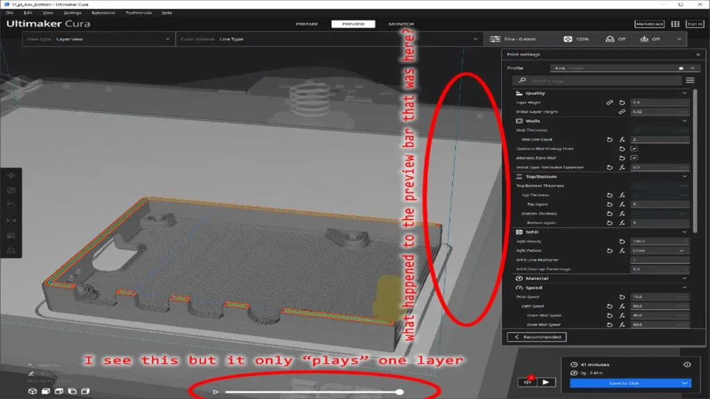 Cura slicer