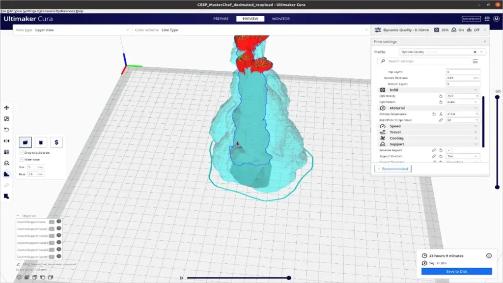 Cura slicer